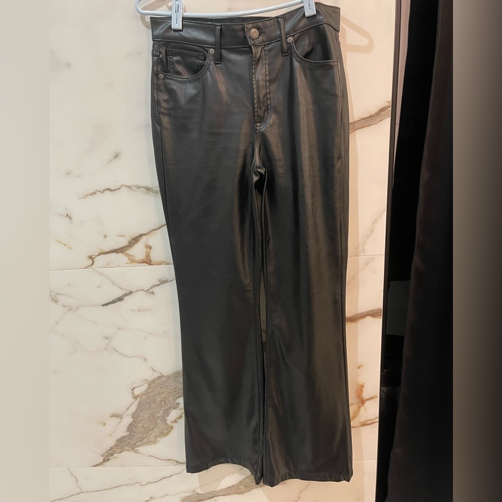 Gap 70s flare high rise vegan leather pants